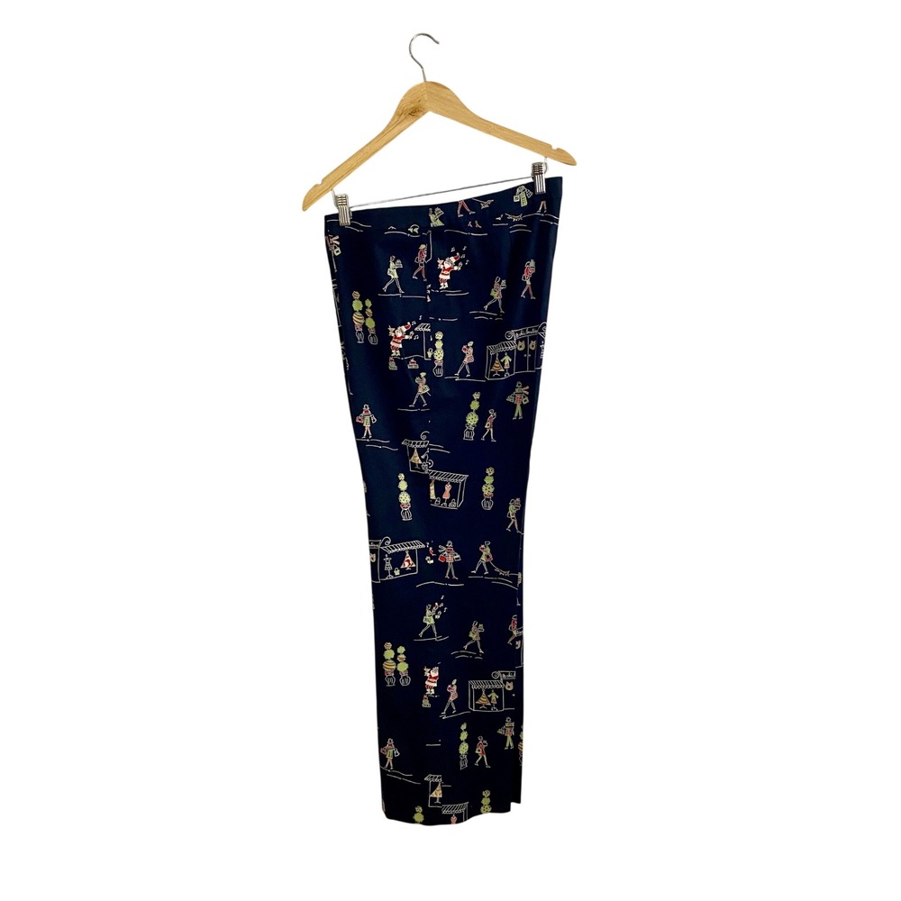 Vintage Harolds Christmas Novelty Print Pants Size 16 Deadstock Martini Santa